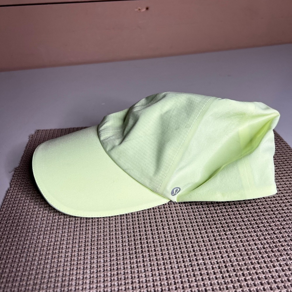 Lululemon Fast and Free Running Hat Neon Yellow Lime Green Adjustable O/S